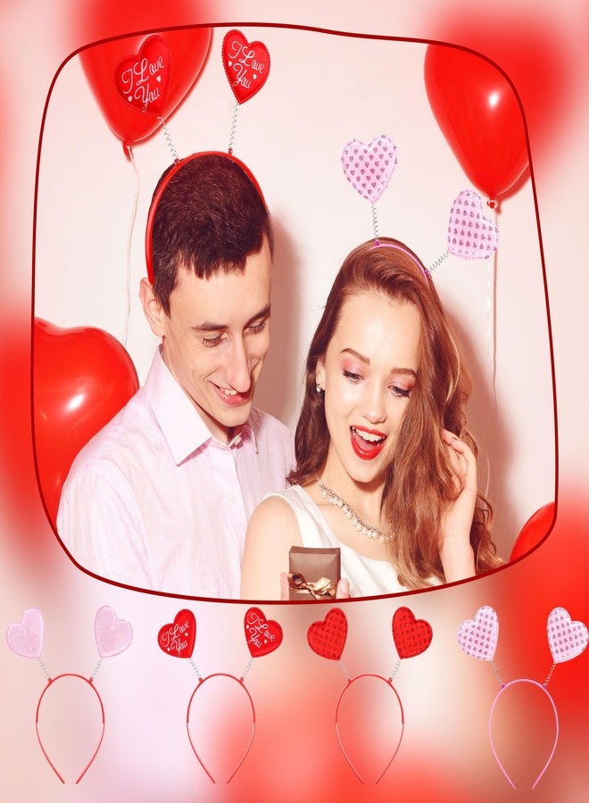 Restroma 16 Pcs Valentine Headbands Love Heart Antenna Hair Headpiece Red Heart Bopper for Women Girls Valentines Party Decor Photo Props - Image 5